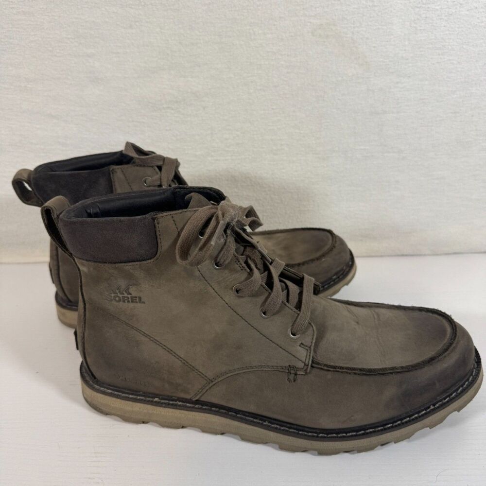 Sorel Madson II Moc Toe Waterproof Gray‎ Leather Boots Men's Size 13